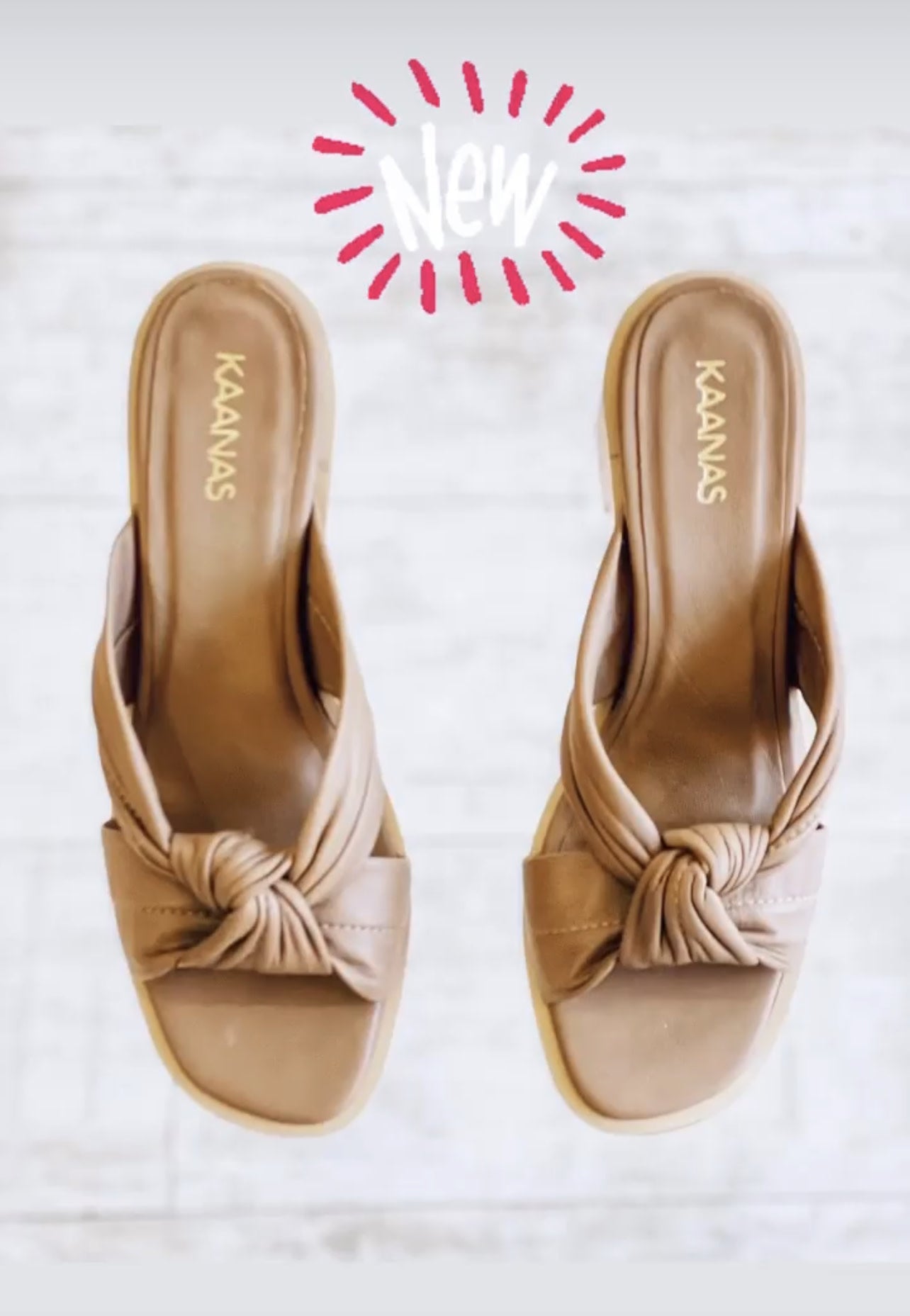 LEATHER KNOT WOOD HEEL