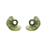 RUFFLED FIN EARRINGS GREEN