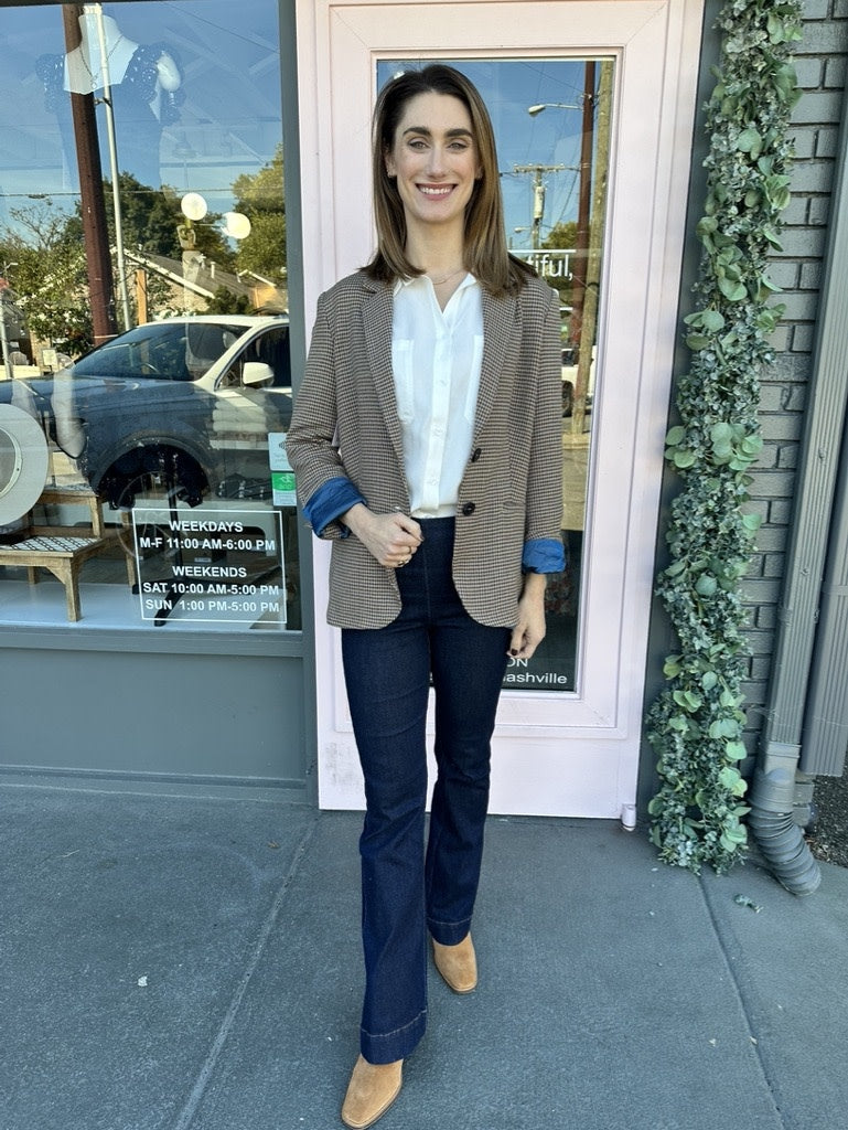 NOELIE HOUNDSTOOTH BLAZER
