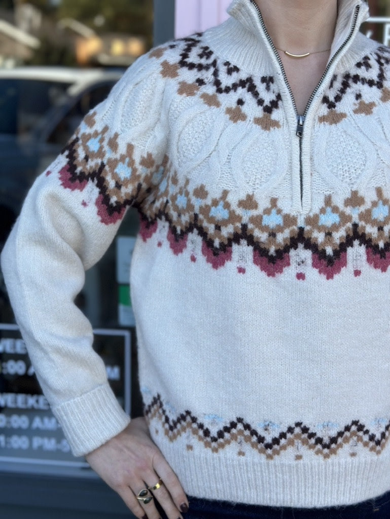 HALF ZIP KNIT SWEATER