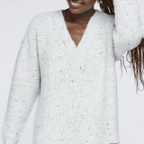 FLECK V NECK SWEATER