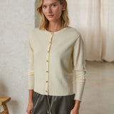 Machine Washable Knit Cardigan with Gold Buttons
