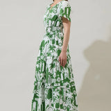 NALA CITY POPLIN TIERED MAXI DRESS
