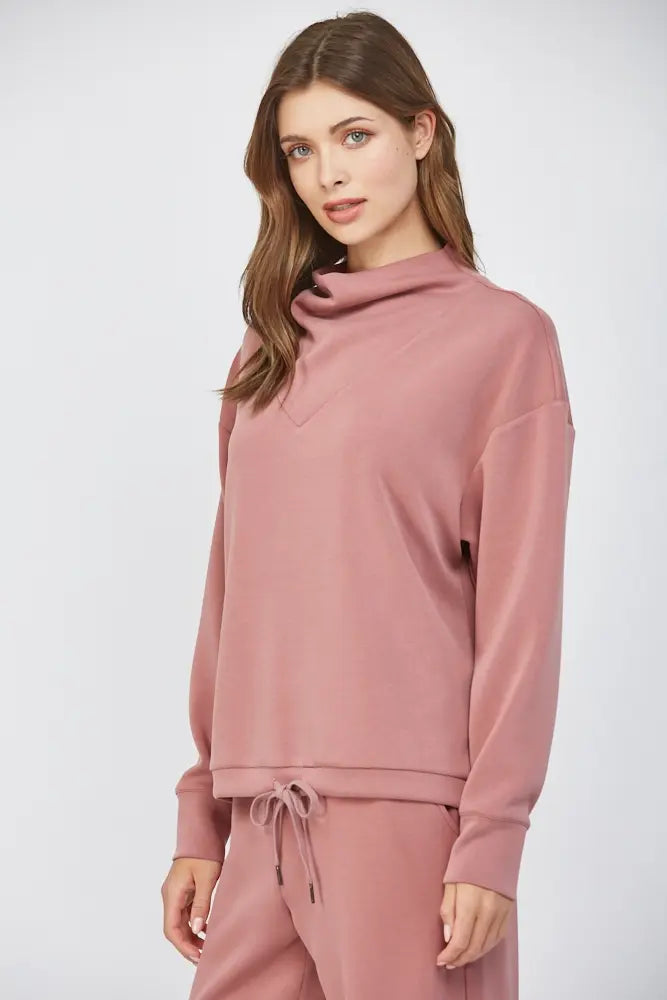 BUTTER SOFT COWL NECK SWEATSHIRT