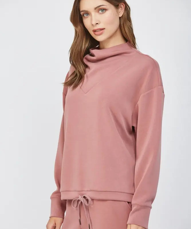 BUTTER SOFT COWL NECK SWEATSHIRT