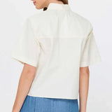 SSLV BUTTON DOWN W/EMB MOTIF