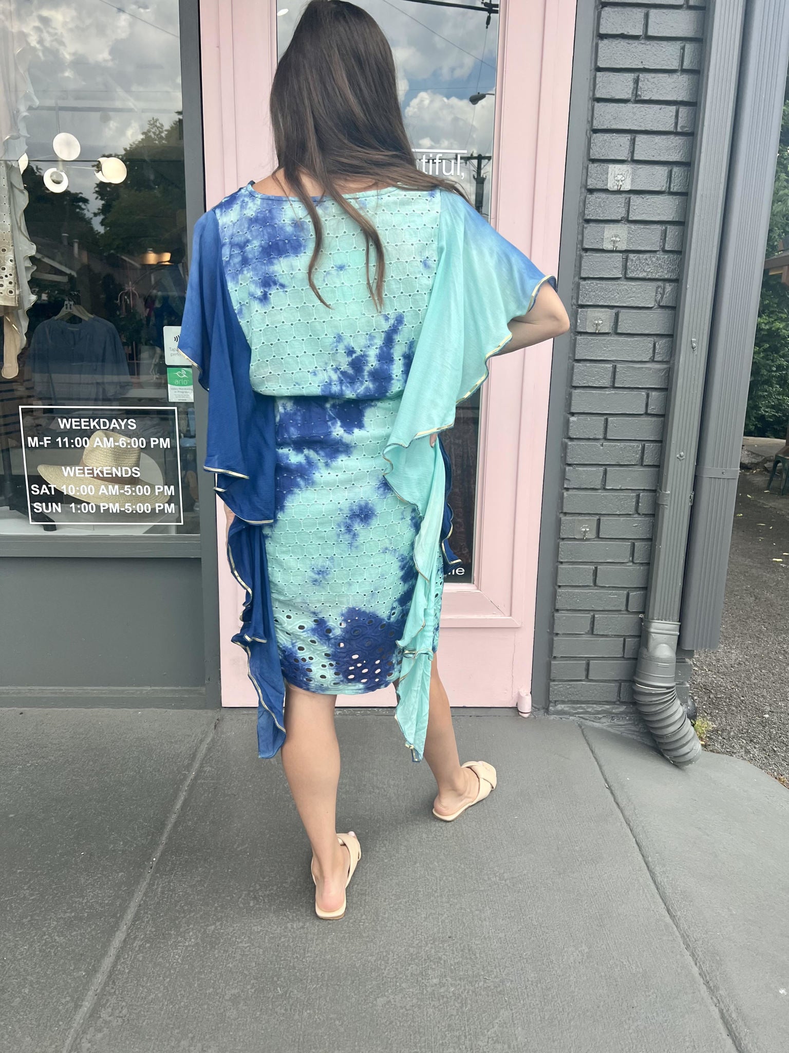 CAMILLE EYELET CAFTAN DRESS