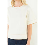 ZOE DENIM CREW NECK TOP