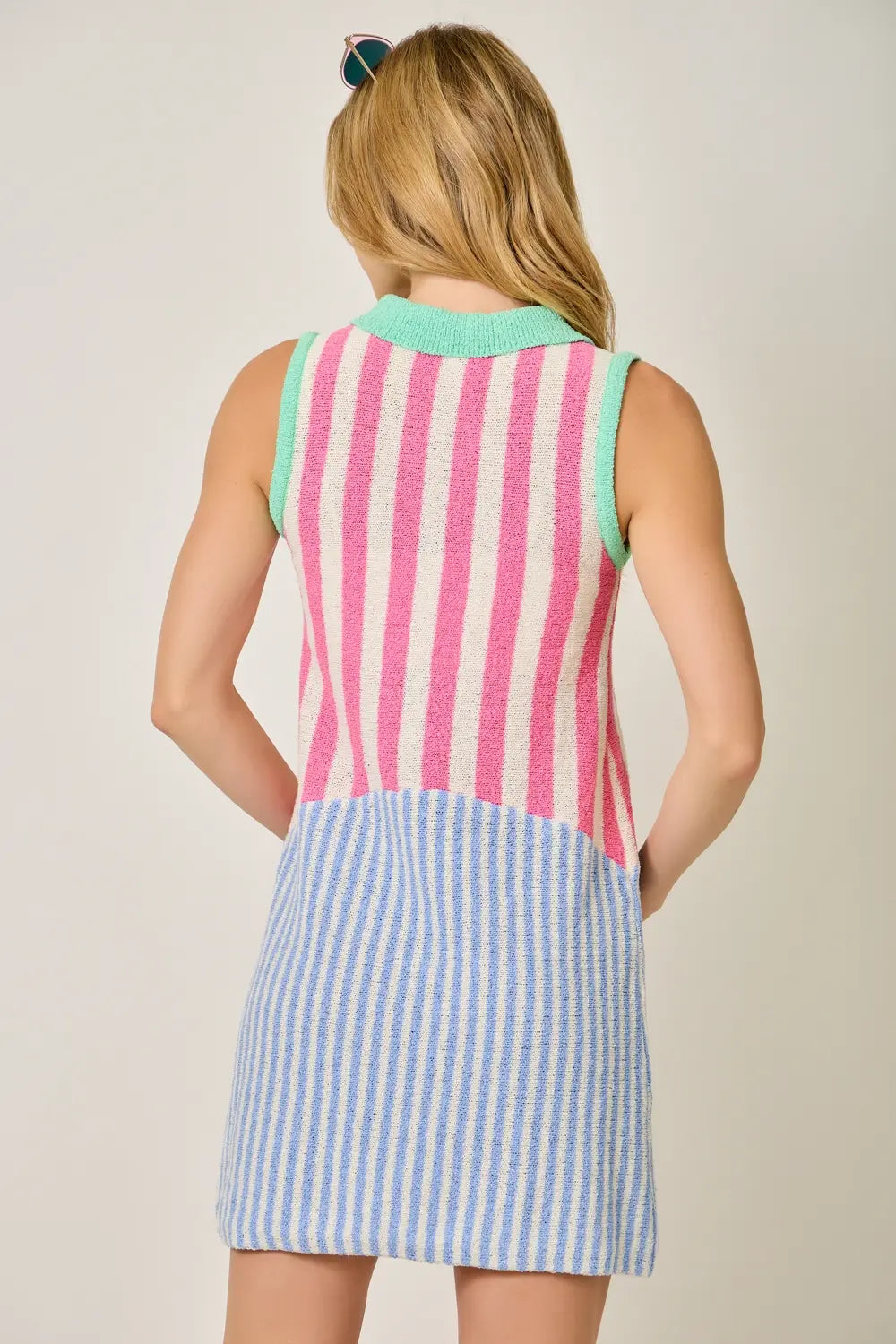 TERRY CLOTH STRIPE DRESS