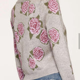 JACQUARD ROSE CARDIGAN