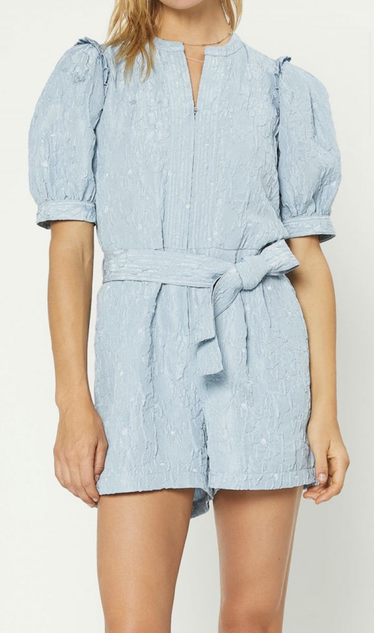 JACQUARD ZIP FRONT ROMPER