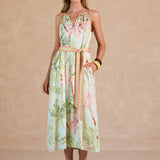 HALTER NECK MIDI DRESS