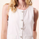 SLVLESS STRIPED DENIM DRESS