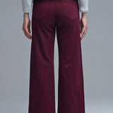 Cropped wide leg jeans