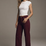 Cropped wide leg jeans