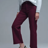 Cropped wide leg jeans