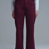 Cropped wide leg jeans