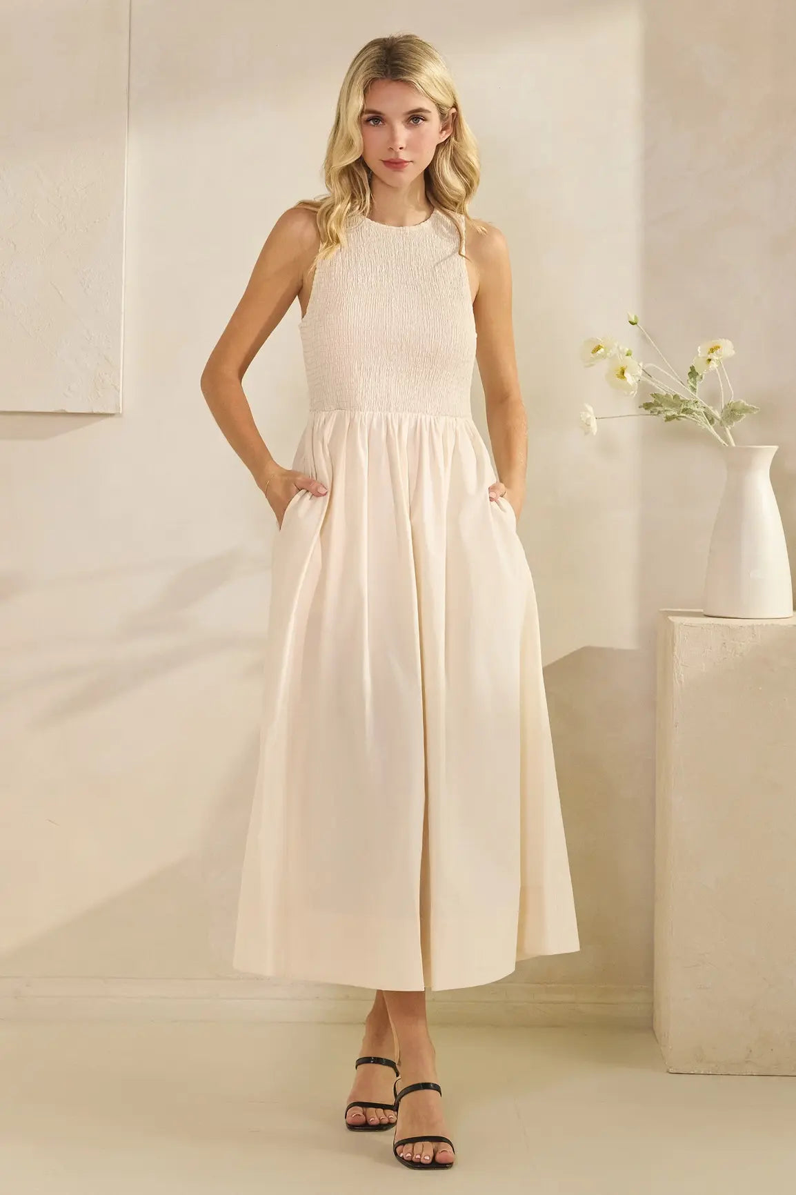 SLVLESS POPLIN MAXI DRESS