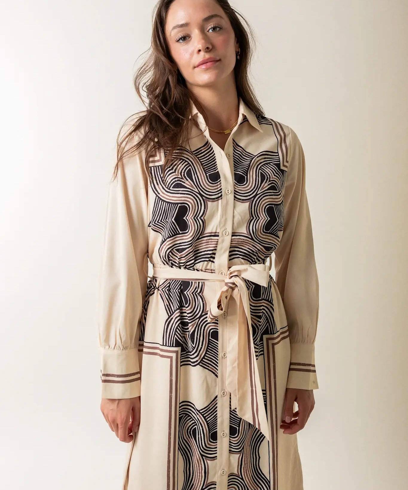 LSLV PRINT MAXI SHIRTDRESS