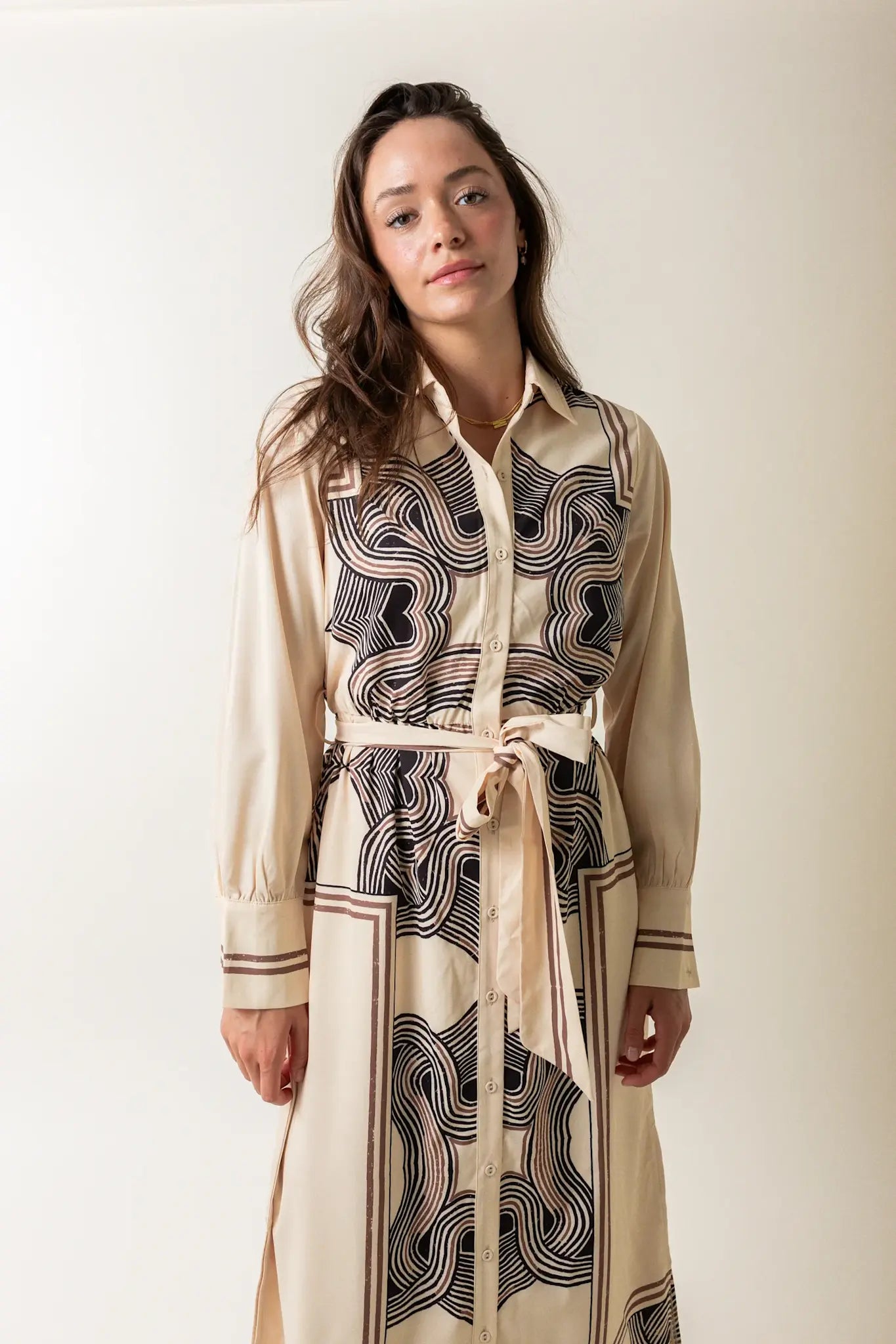 LSLV PRINT MAXI SHIRTDRESS