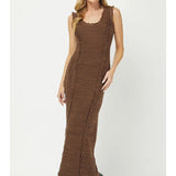 Brown Frayed Dress