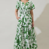 NALA CITY POPLIN TIERED MAXI DRESS