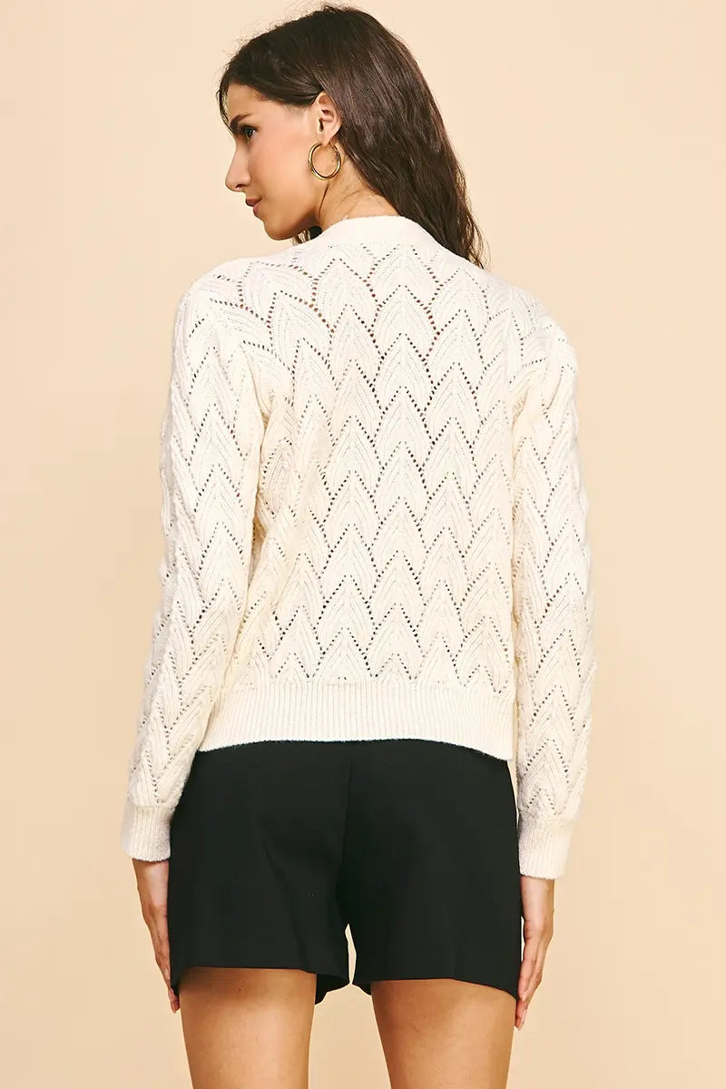 PEARL BUTTON DOWN KNIT CARDIGAN