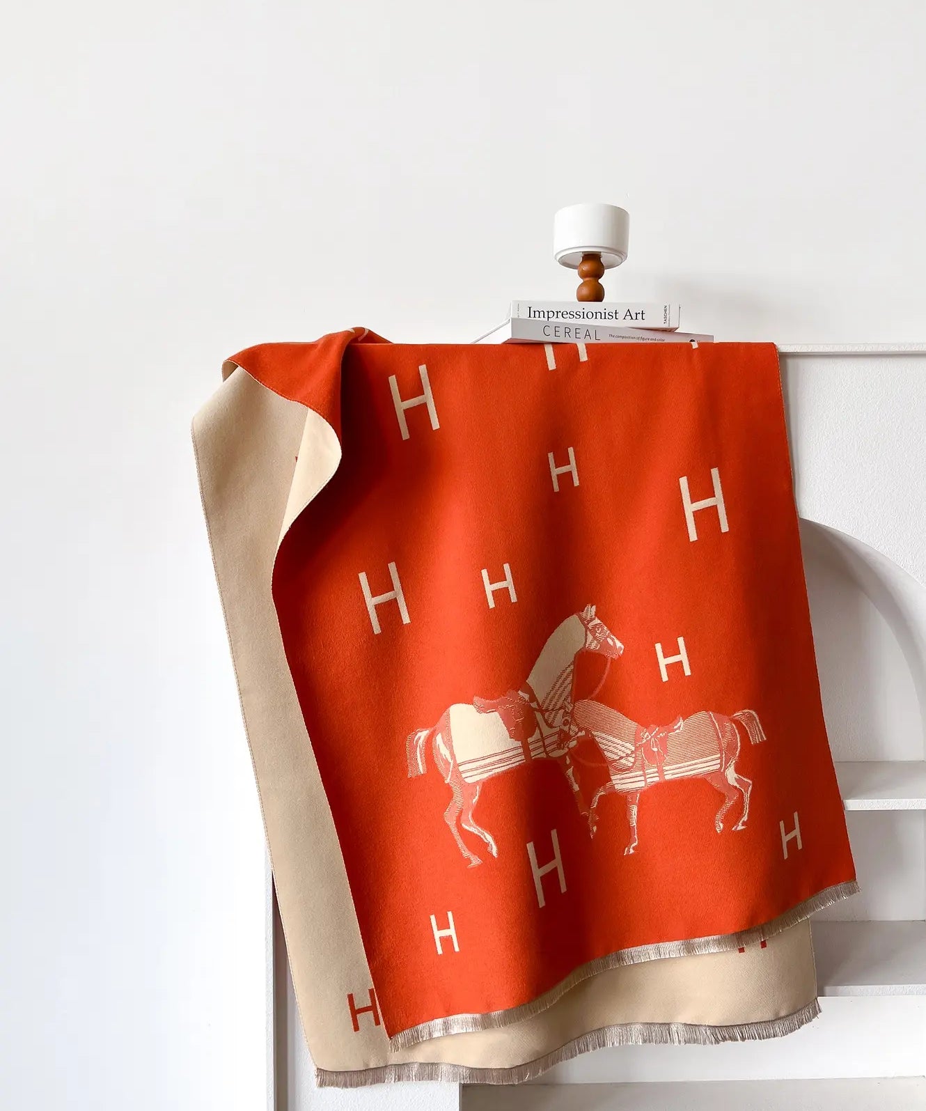 EQUESTRIAN REVERSIBLE WRAP ORANGE CREAM STABLE