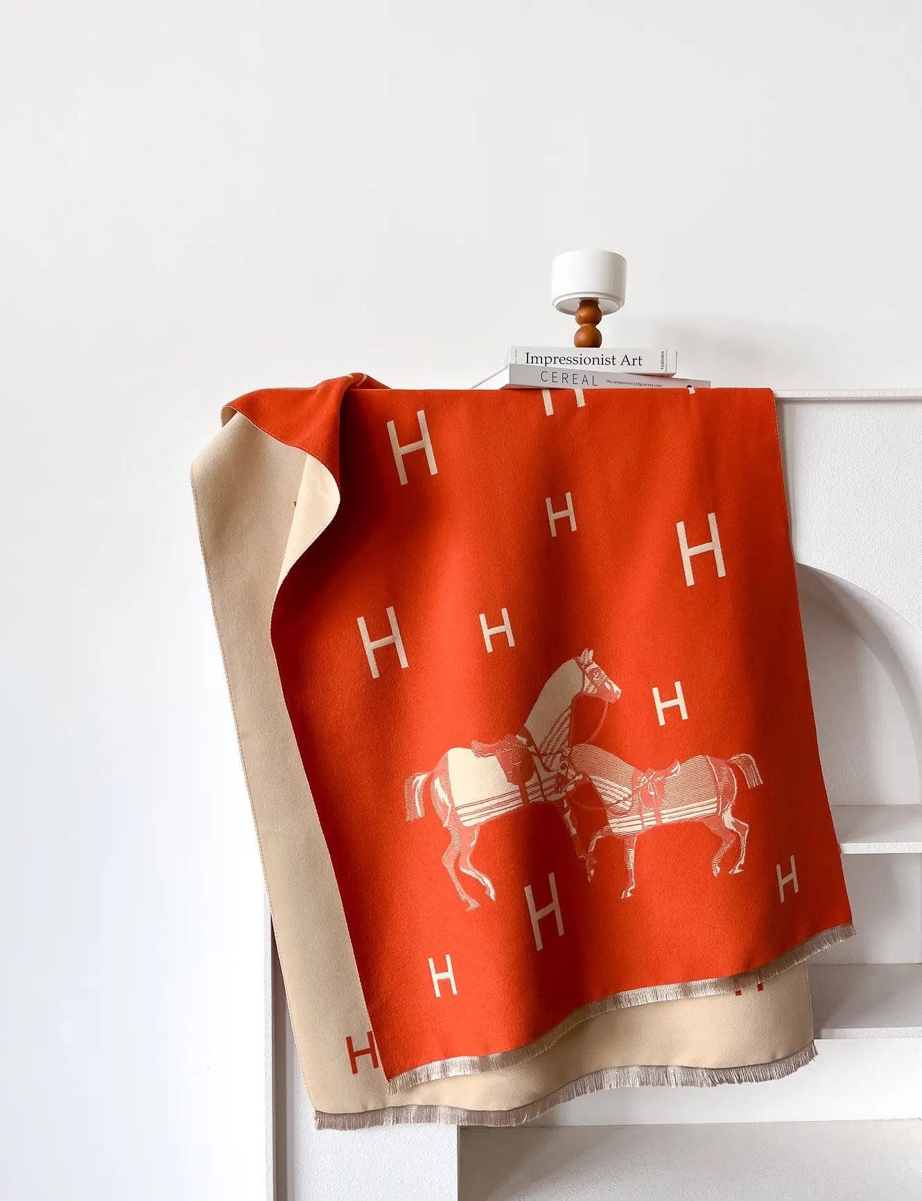 EQUESTRIAN REVERSIBLE WRAP ORANGE CREAM STABLE