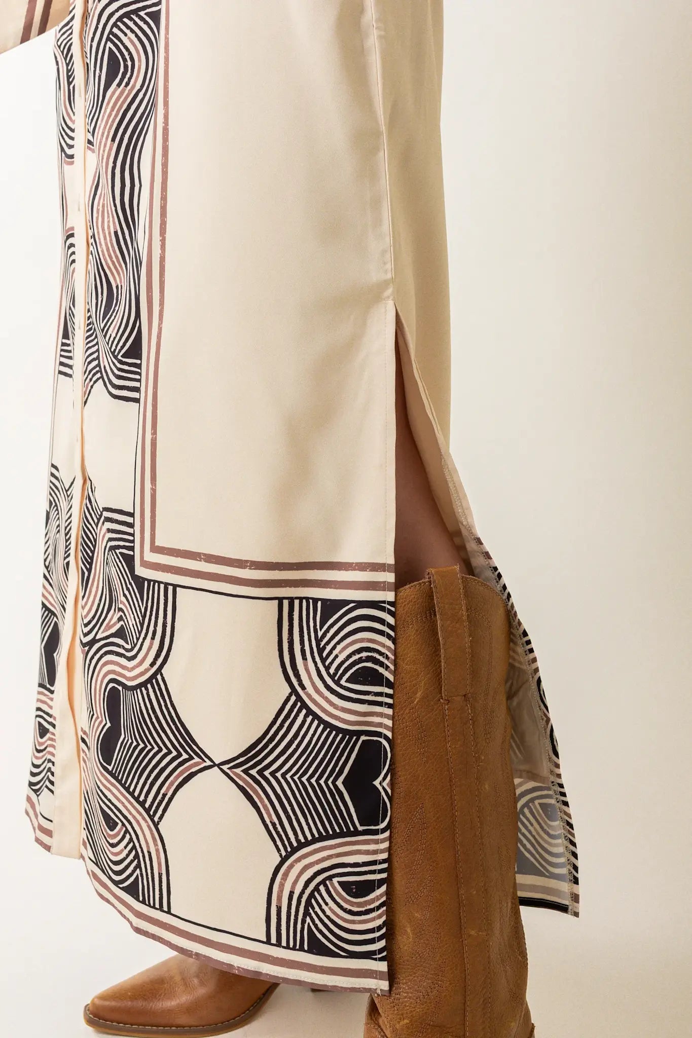 LSLV PRINT MAXI SHIRTDRESS