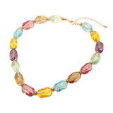 Translucent Resin Pebble Beaded Statement Necklace