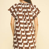 GEOMETRIC PRINT TUNIC MINI DRESS