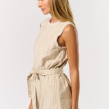 FRINGE HEM MINI DRESS W/BELT