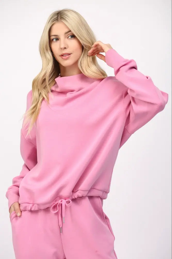 BUTTER SOFT COWL NECK SWEATSHIRT (additional colors)