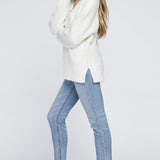 FLECK V NECK SWEATER