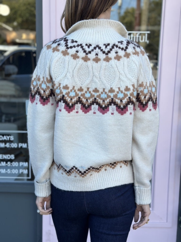 HALF ZIP KNIT SWEATER