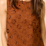FLOWER CUT OUT SUEDE MINI