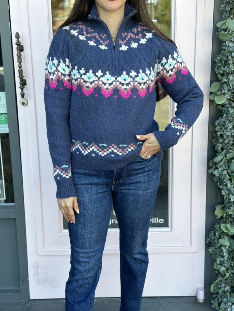 HALF ZIP KNIT SWEATER