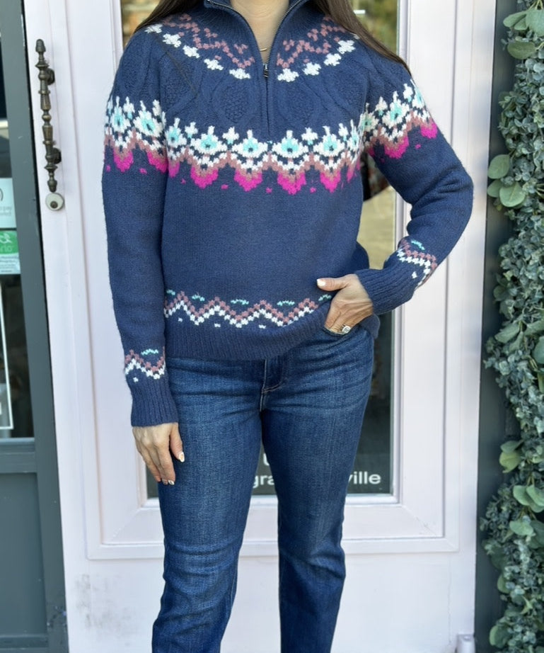 HALF ZIP KNIT SWEATER