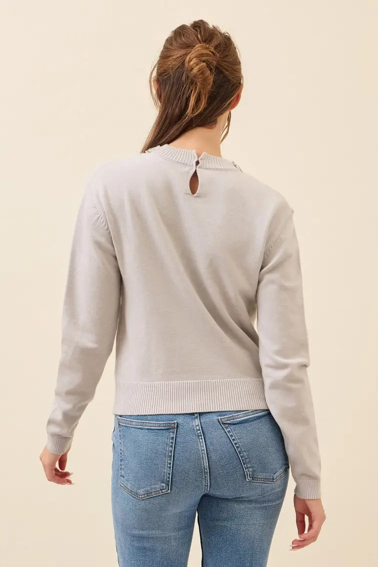 CHRISSY JEWEL NECK SWEATER