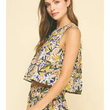 FLORAL PRINT SLEEVELESS TOP