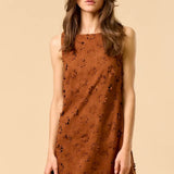 FLOWER CUT OUT SUEDE MINI