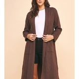 Edge Detail Open Knit Cardigan