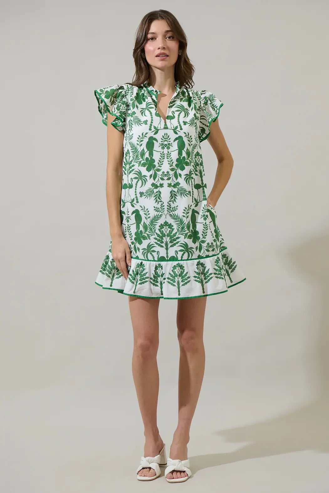 DAVINA FLORAL SHIFT MINI DRESS