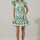 DAVINA FLORAL SHIFT MINI DRESS