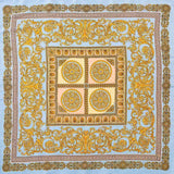 Ornate Baroque Medallion Print Square Bandana Scarf