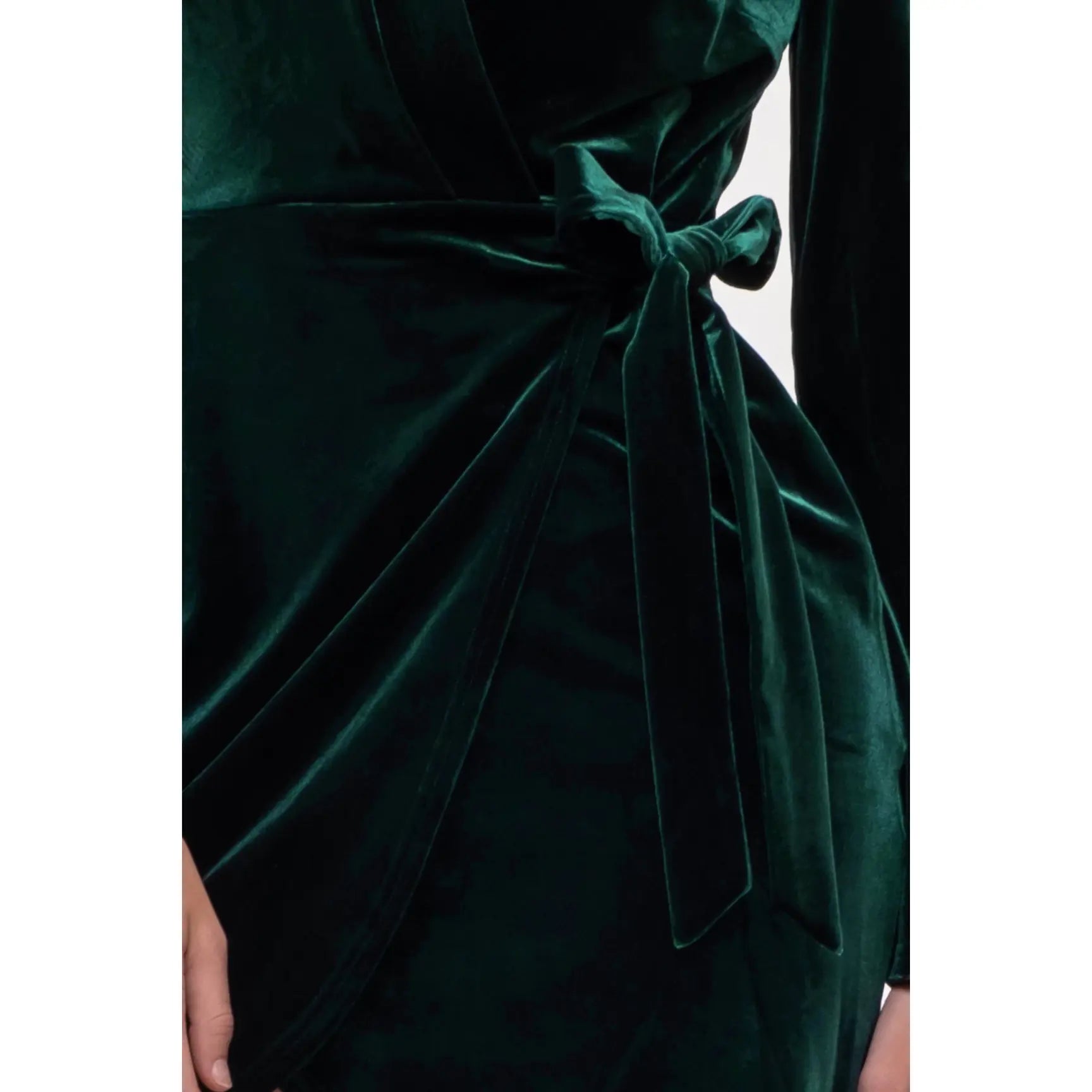 VELVET LONG SLEEVE WRAP MINI