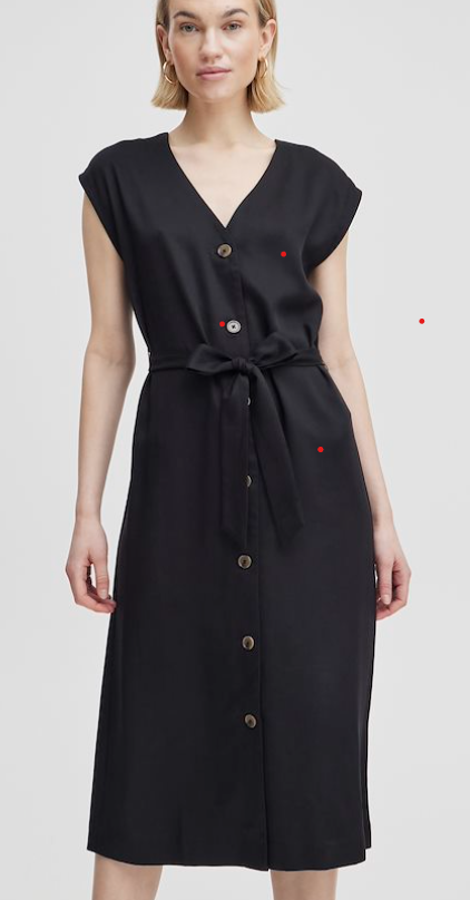 SLVLESS VNECK BUTTON FRONT DRESS (additional colors))