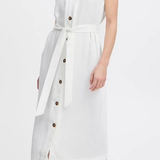 SLVLESS VNECK BUTTON FRONT DRESS (additional colors))