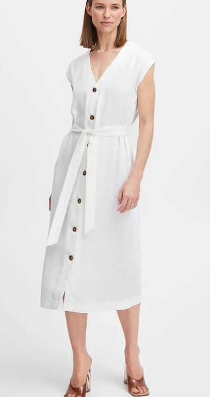 SLVLESS VNECK BUTTON FRONT DRESS (additional colors))